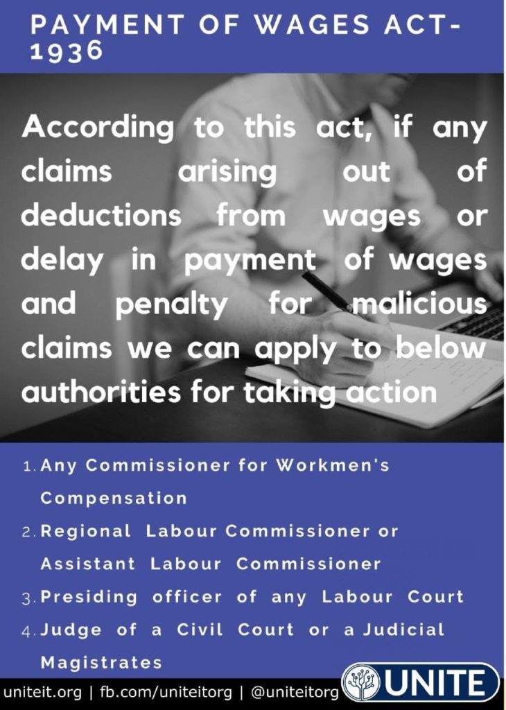 Payment of Wages Act - 18/08/2020