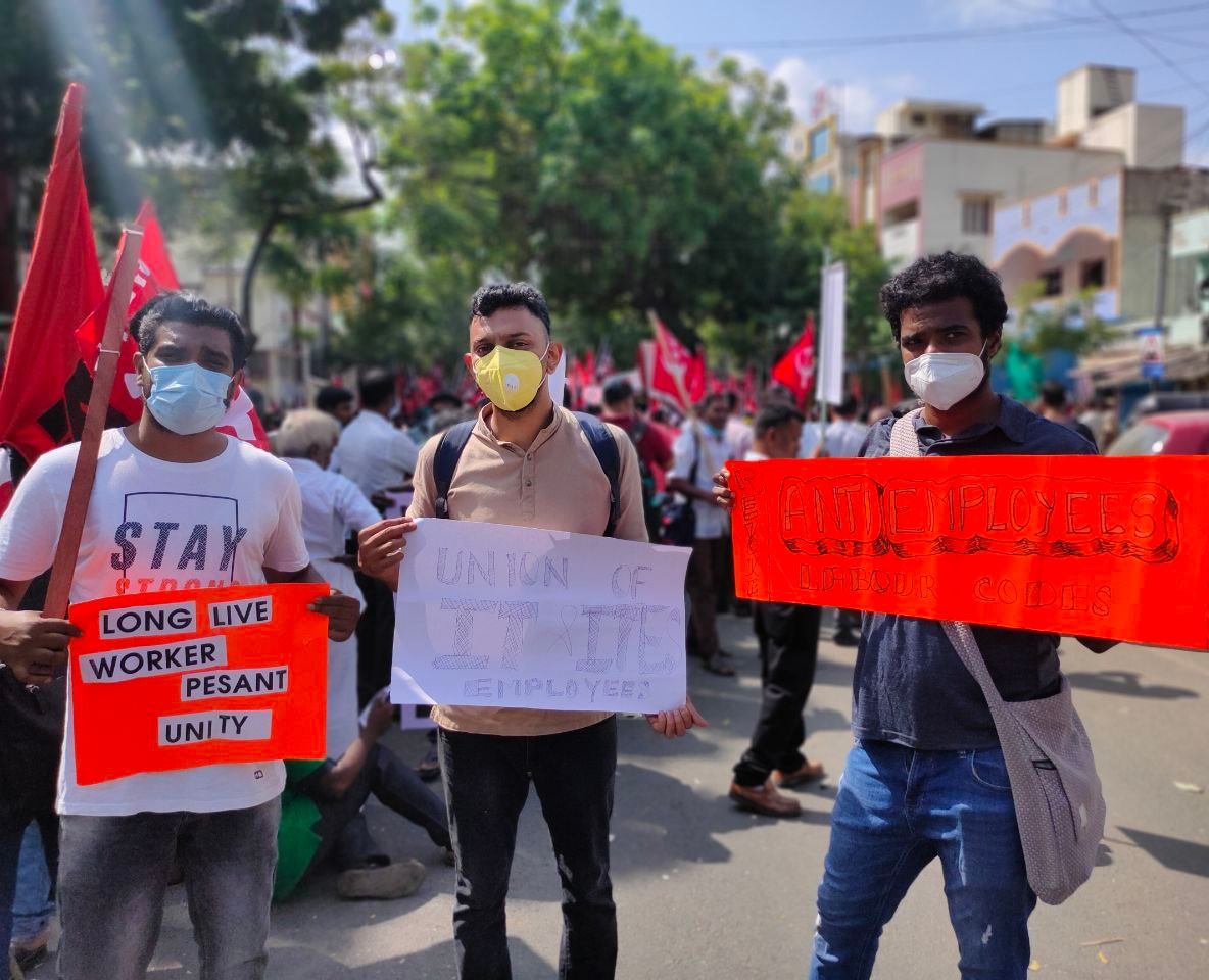 IT employees at farmers protest